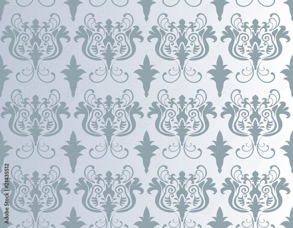 seamless silver damask wallpaper