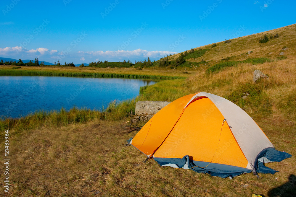 Tents in mountain
