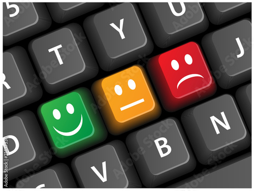 Smiley Survey Keys on Keyboard (Buttons Satisfaction Vector)