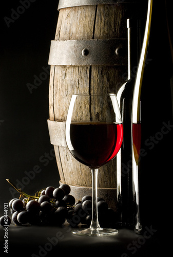 still life with glass wine