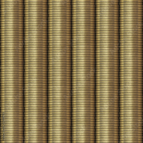 rows of coins money