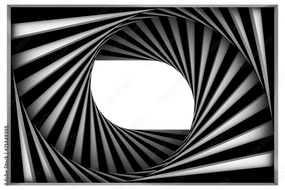 Obraz premium Czarno-biała spirala