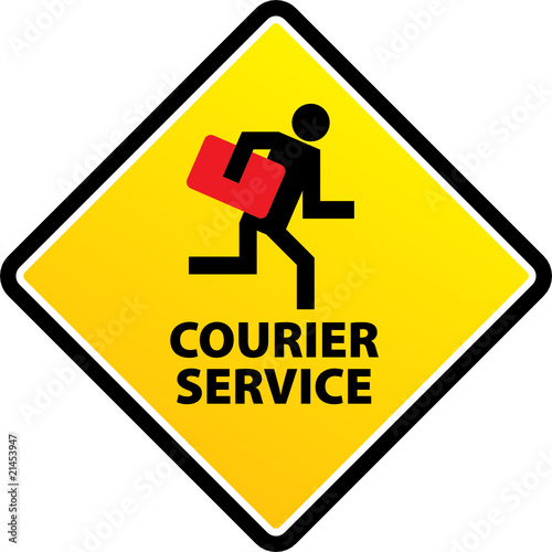 Sign - courier service, shipping and delivery, vector