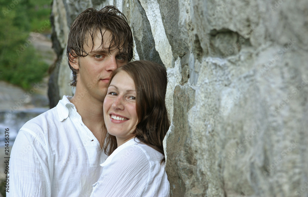 Couple smiling