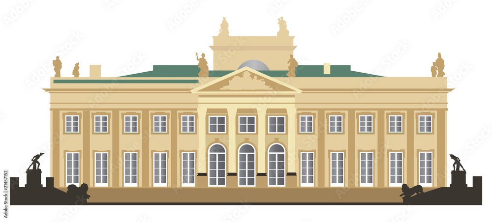 Lazienki palace detailed north facade - obrazy, fototapety, plakaty 