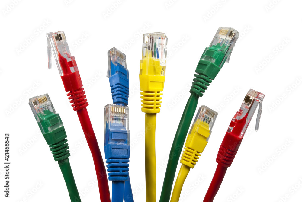 Bunch of brightly multi coloured ethernet network cables Bunch of brightly multi coloured ethernet network cables