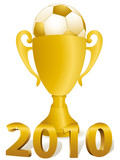 Goldener Pokal mit Fussball - 2010