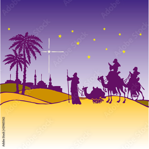 wisemen silhouette cartoon vector ilustration