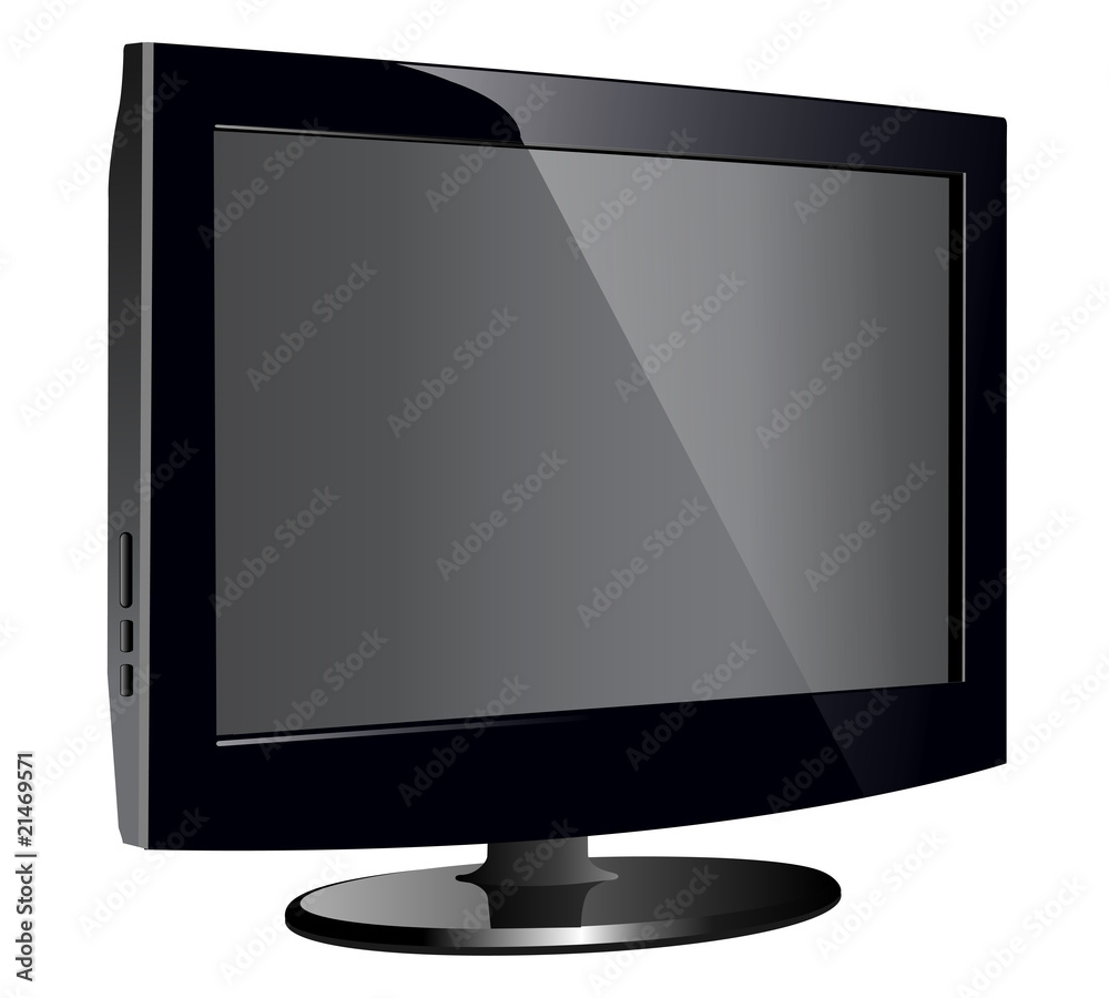 lcd tv monitor, realistic vector illustration. lcd tv monitor, realistic vector illustration.