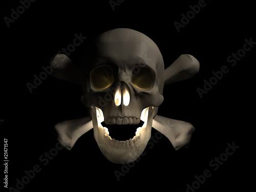 Принти на полотні scary skull