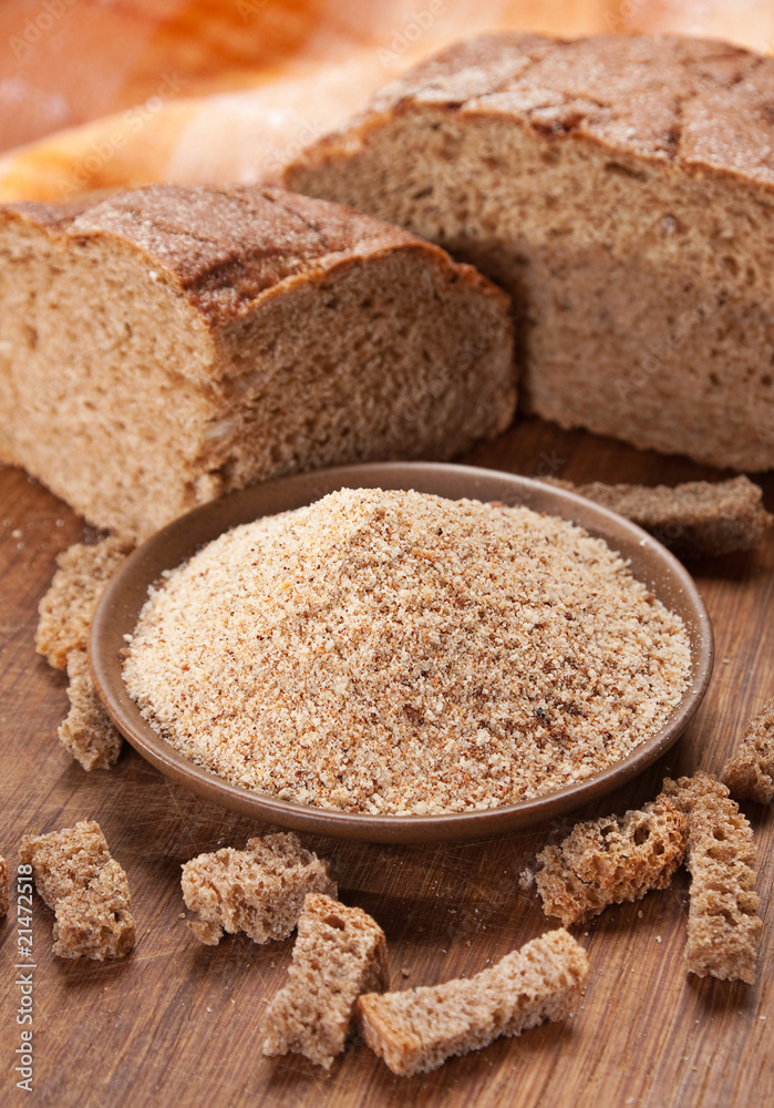 Breadcrumb with black bread Breadcrumb with black bread