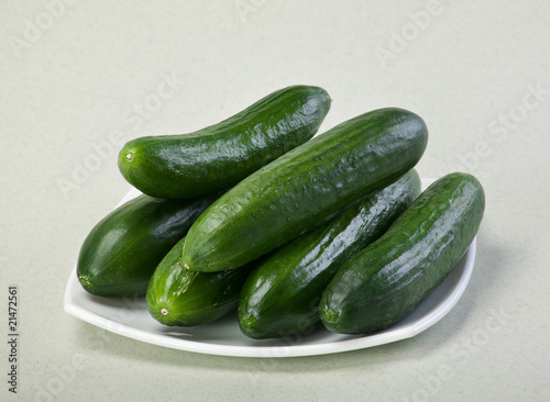 Cucumber on white plate