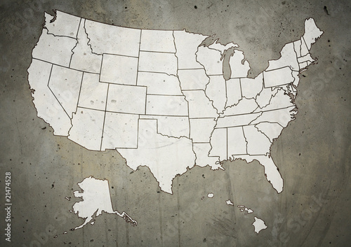 Map of US with marked states #21474528