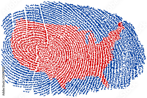 United States Map within a Fingerprint