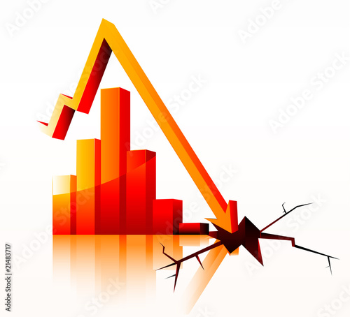 economic crisis, downturn diagram illustration