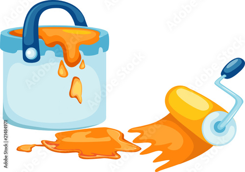 paint bucket and brush