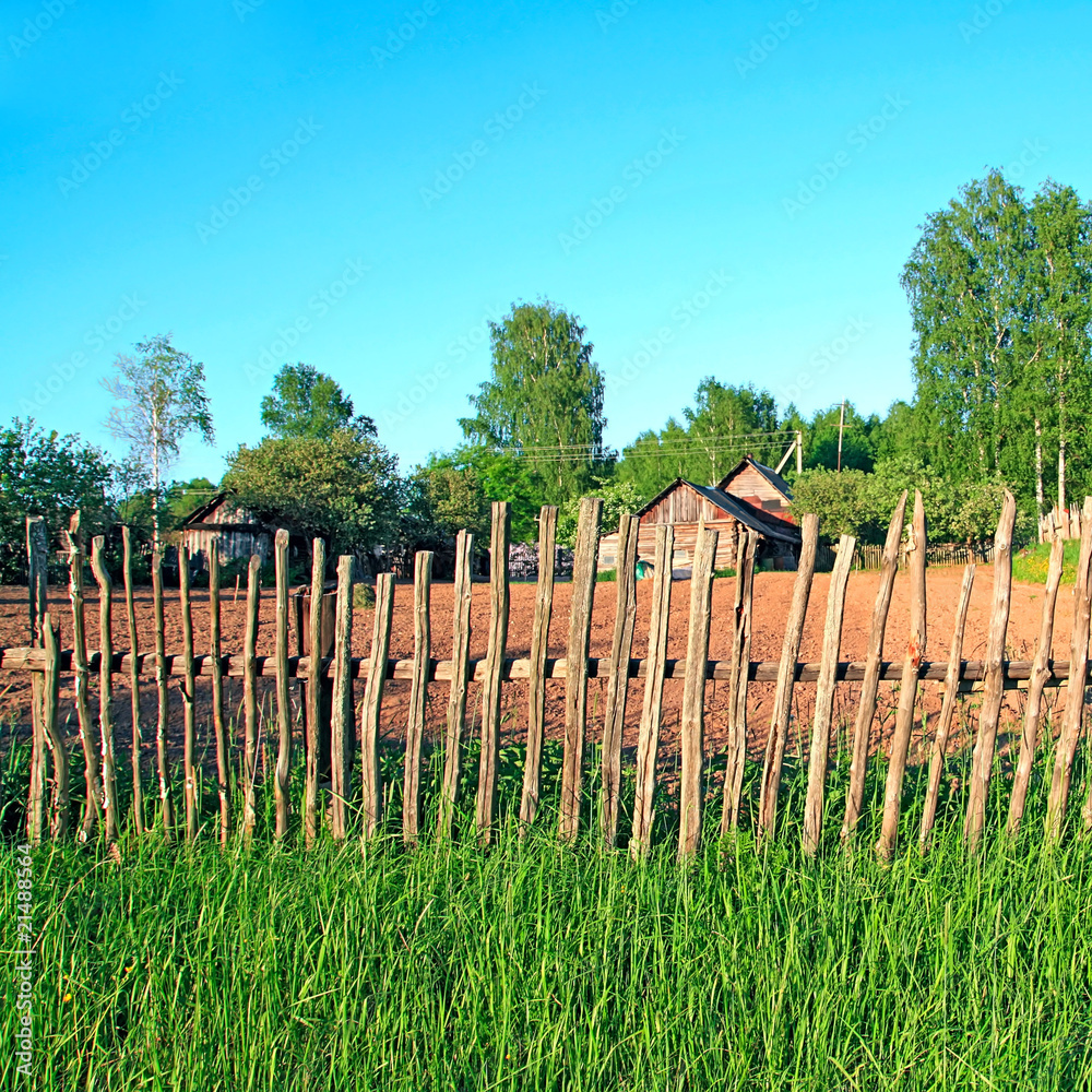 Fototapeta premium old fence in village