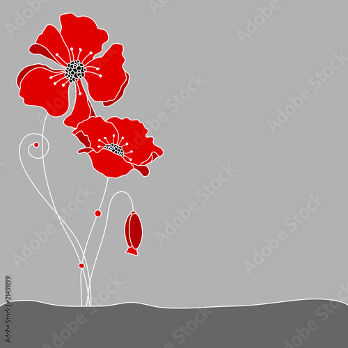 Poppy Background Grey