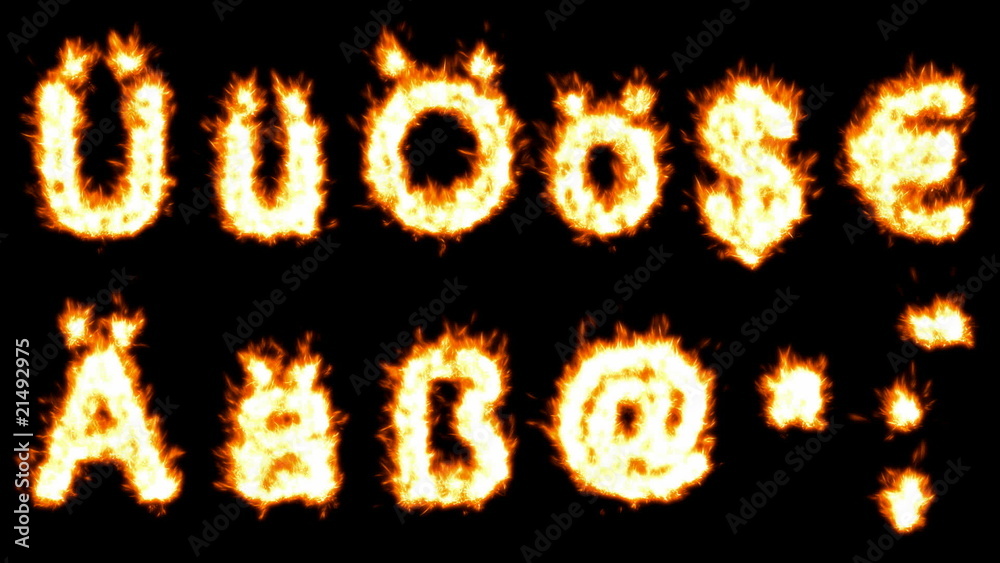 Loopable burning German umlauts, and characters Loopable burning German umlauts, and characters