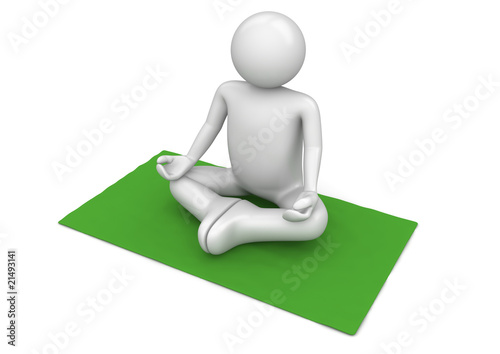 Yogi on the green carpet