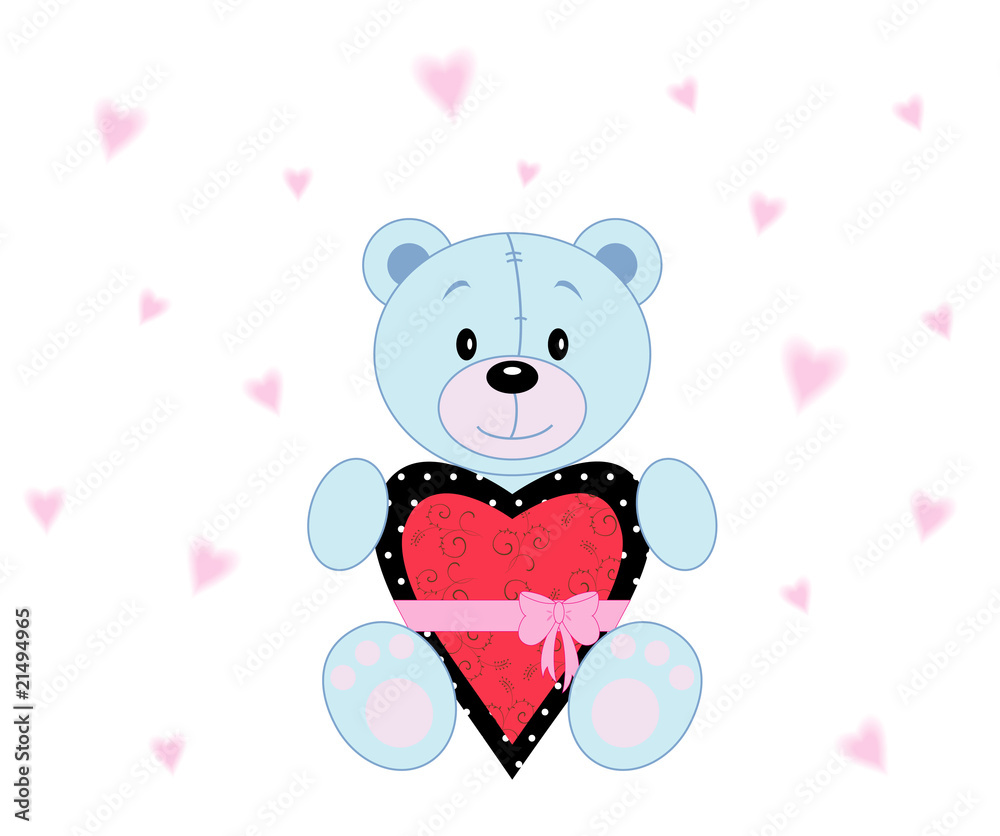 Vector fun bear with heart Vector fun bear with heart