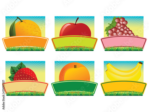 Fruit labels vector