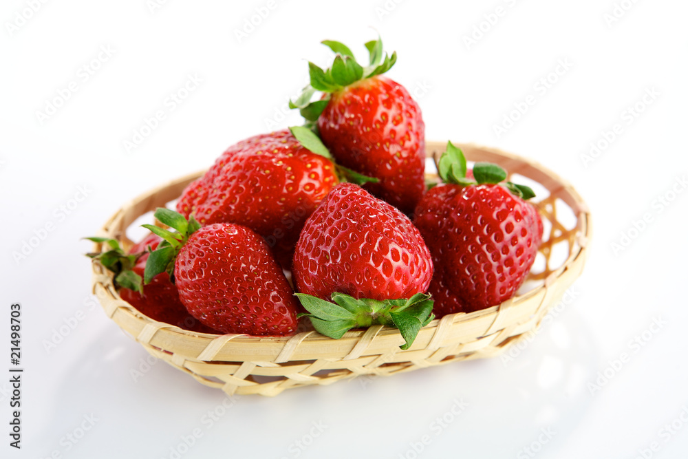 Strawberry in wicker basket Strawberry in wicker basket