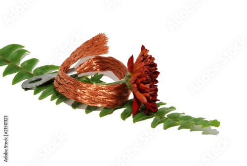Chrysanthemum and copper wire