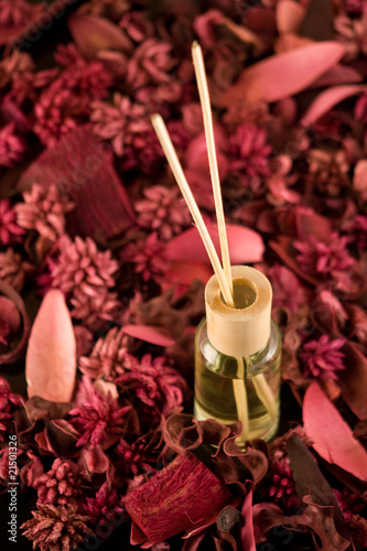 Tableau sur toile Scented Fragrance Sticks surrounded by lovely potpourri