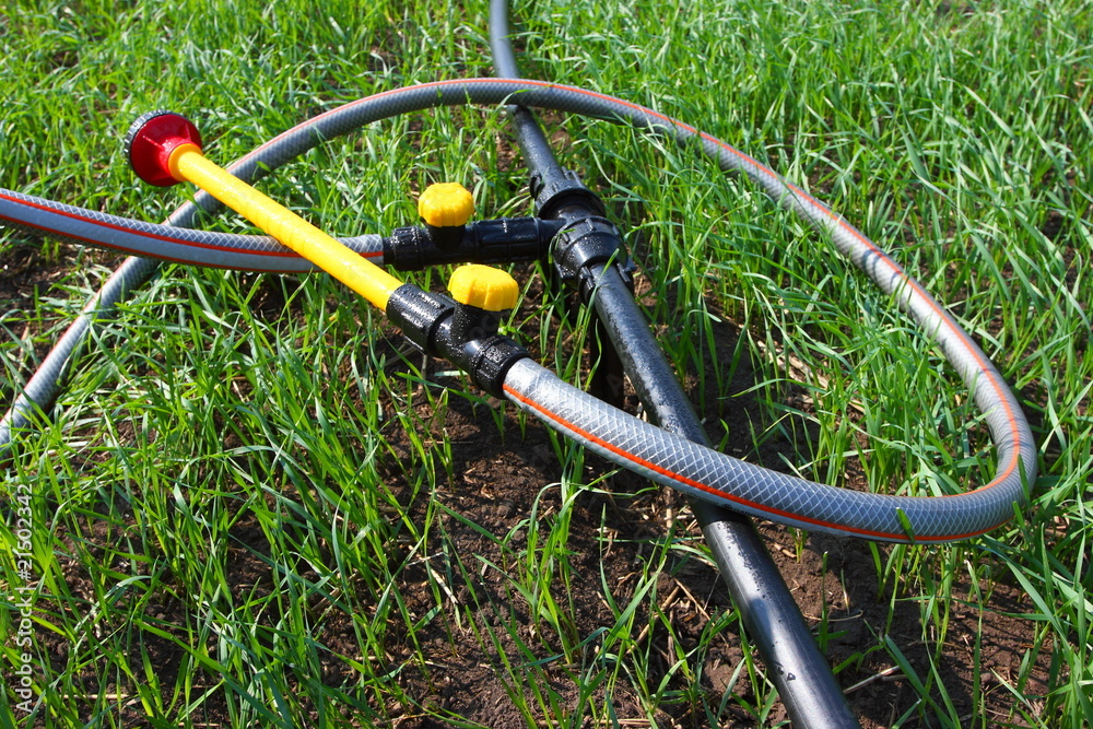 Naklejka premium Portable garden plastic pipe system