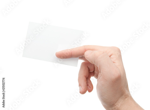 Hand whit a card