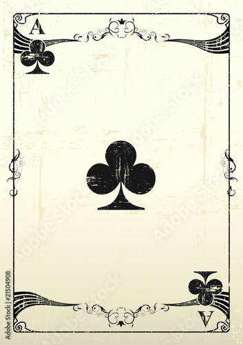 Ace Of Clubs grunge background