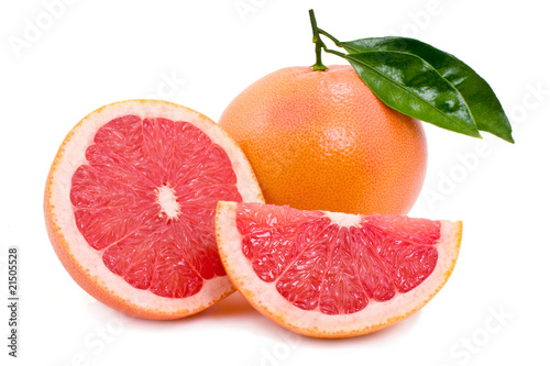 Red ,juicy, ripe grapefruit .