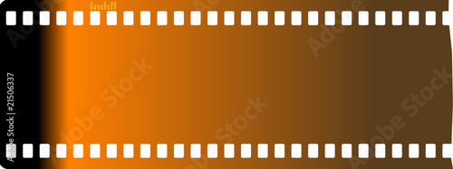 35mm color film strip with light leak, vector illustration