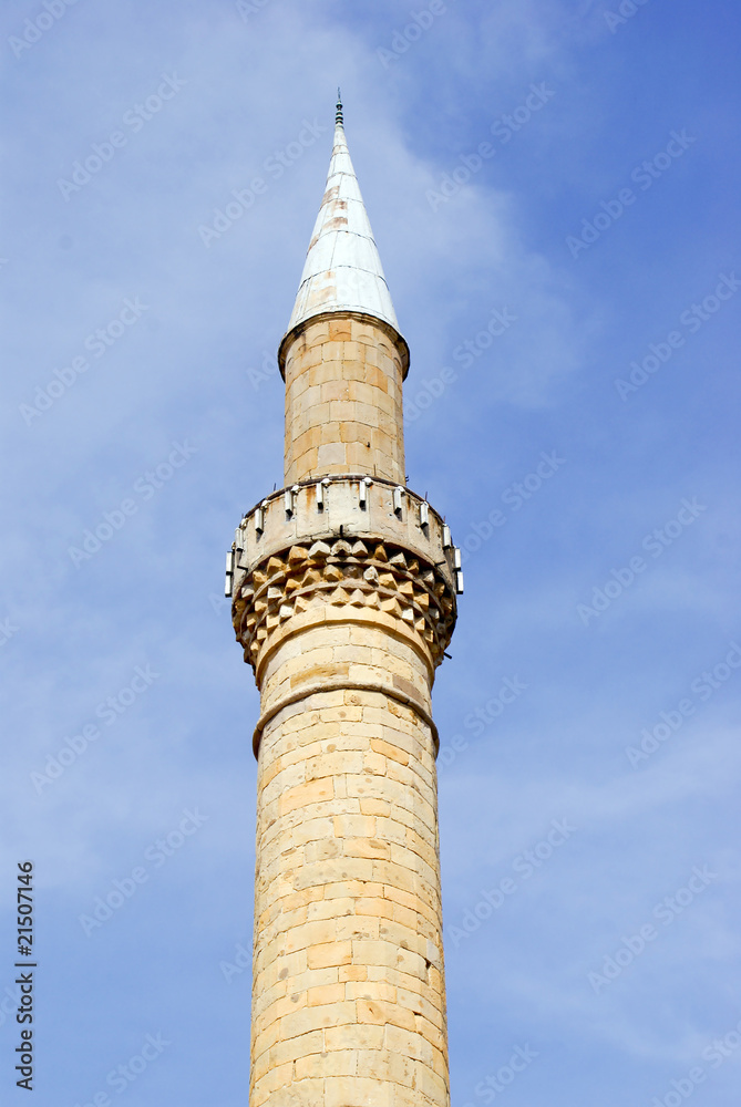 Minaret in Xanthi city, Greece Minaret in Xanthi city, Greece