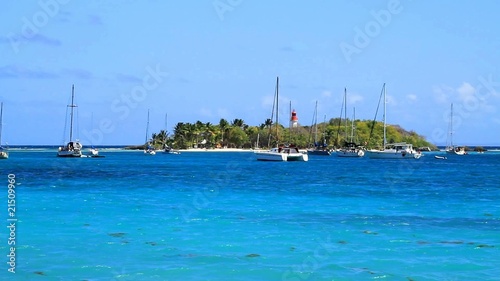 Mouillage de l'îlet Gosier en Guadeloupe.