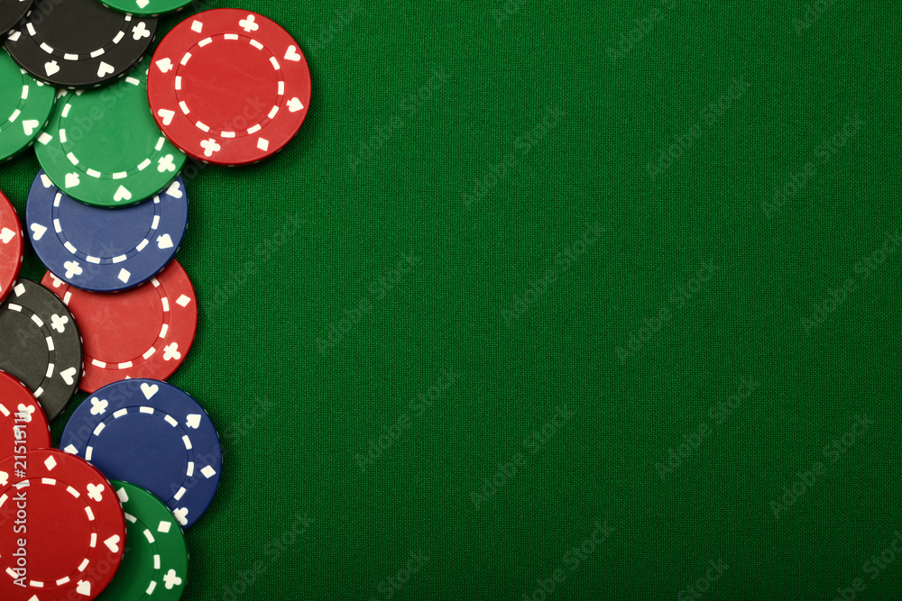 Foto Casino gambling chips with copy space
