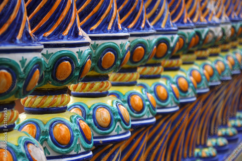 Ceramic painted railings