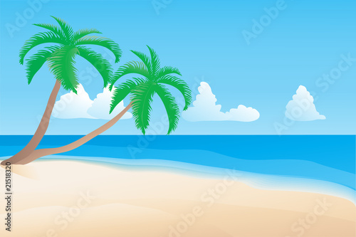 Fototapeta Naklejka Na Ścianę i Meble -  Palmtree on the beach