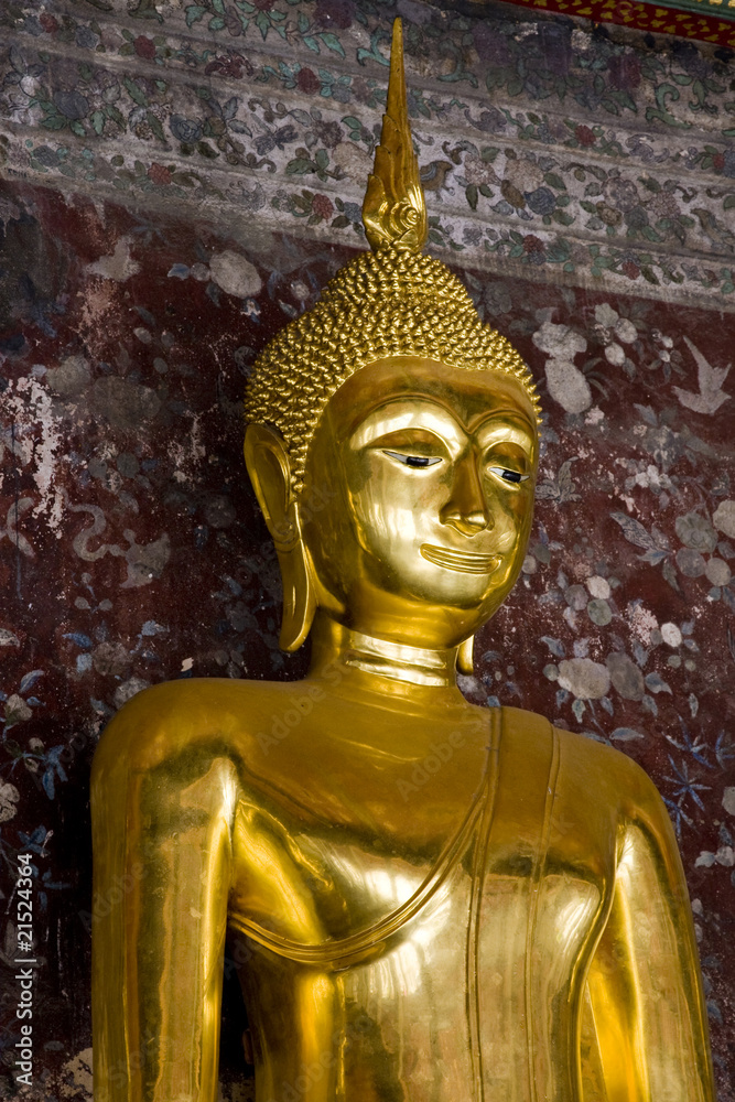 Buddha image in a temple in Bangkok, Thailand.