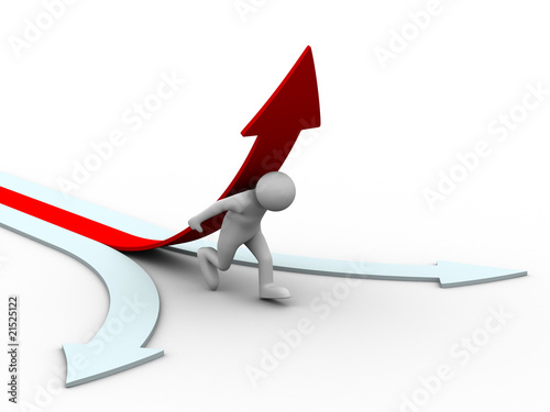 man climb red arrow. Isolat...