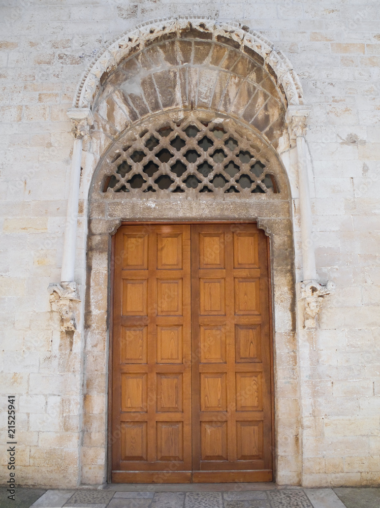 Portal of St. Francesco Church. Trani. Apulia.