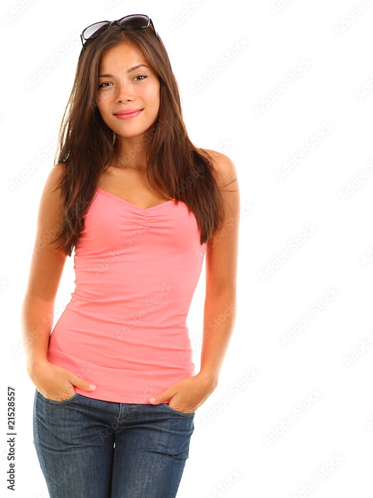Obraz premium Multiracial woman cutout isolated on white