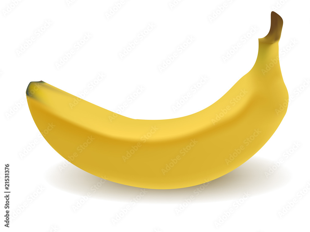 Photo-realistic vector illustration of the yellow banana. Photo-realistic vector illustration of the yellow banana.
