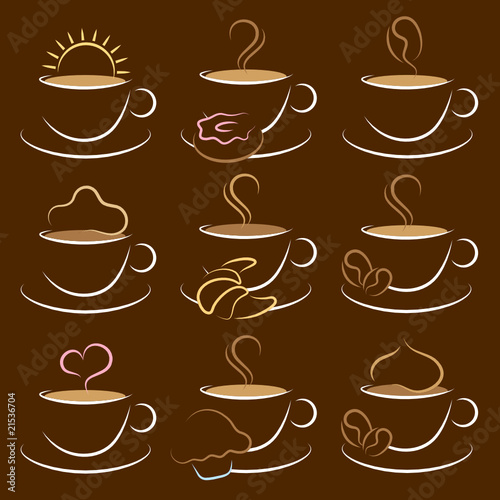 Set of Coffee Cups Dark