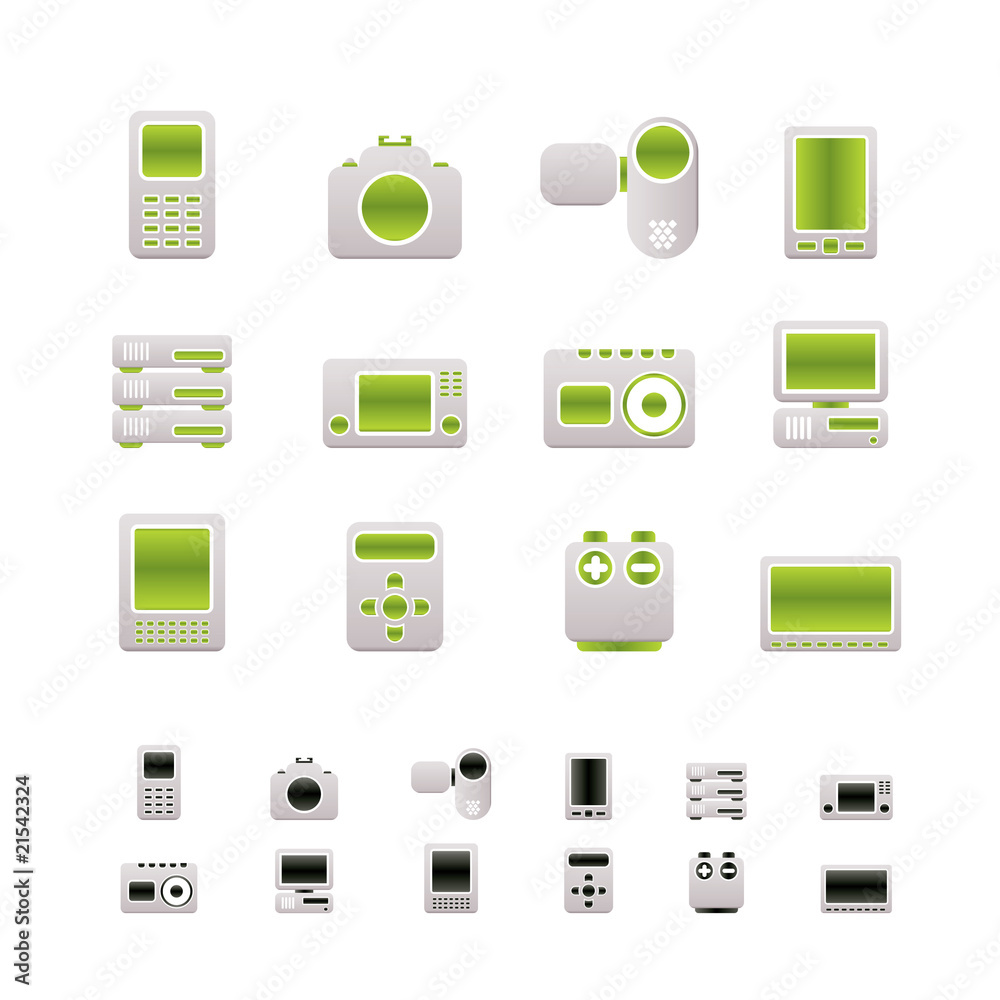 technical, media and electronics icons technical, media and electronics icons