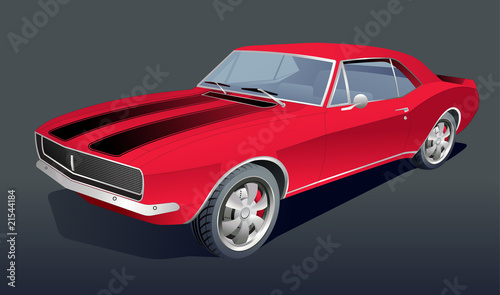 Old American Muscle car vector background