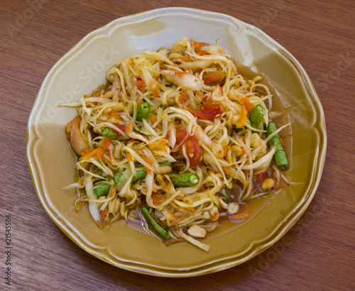 Som tam, spicy papaya salad from Thailand