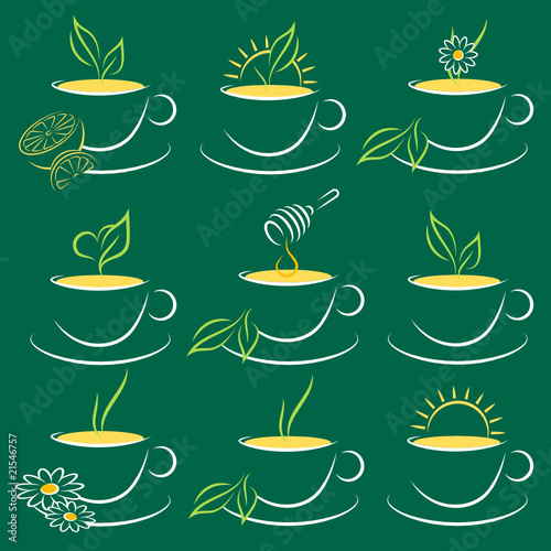 Set of Tea Cups Dark