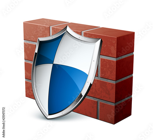Obraz na płótnie Firewall pare-feu bouclier/ concept protection